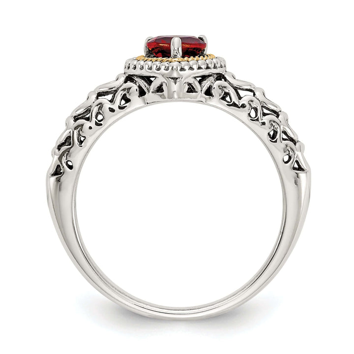 Shey Couture Ring Sterling Silver Gold Garnet Ring