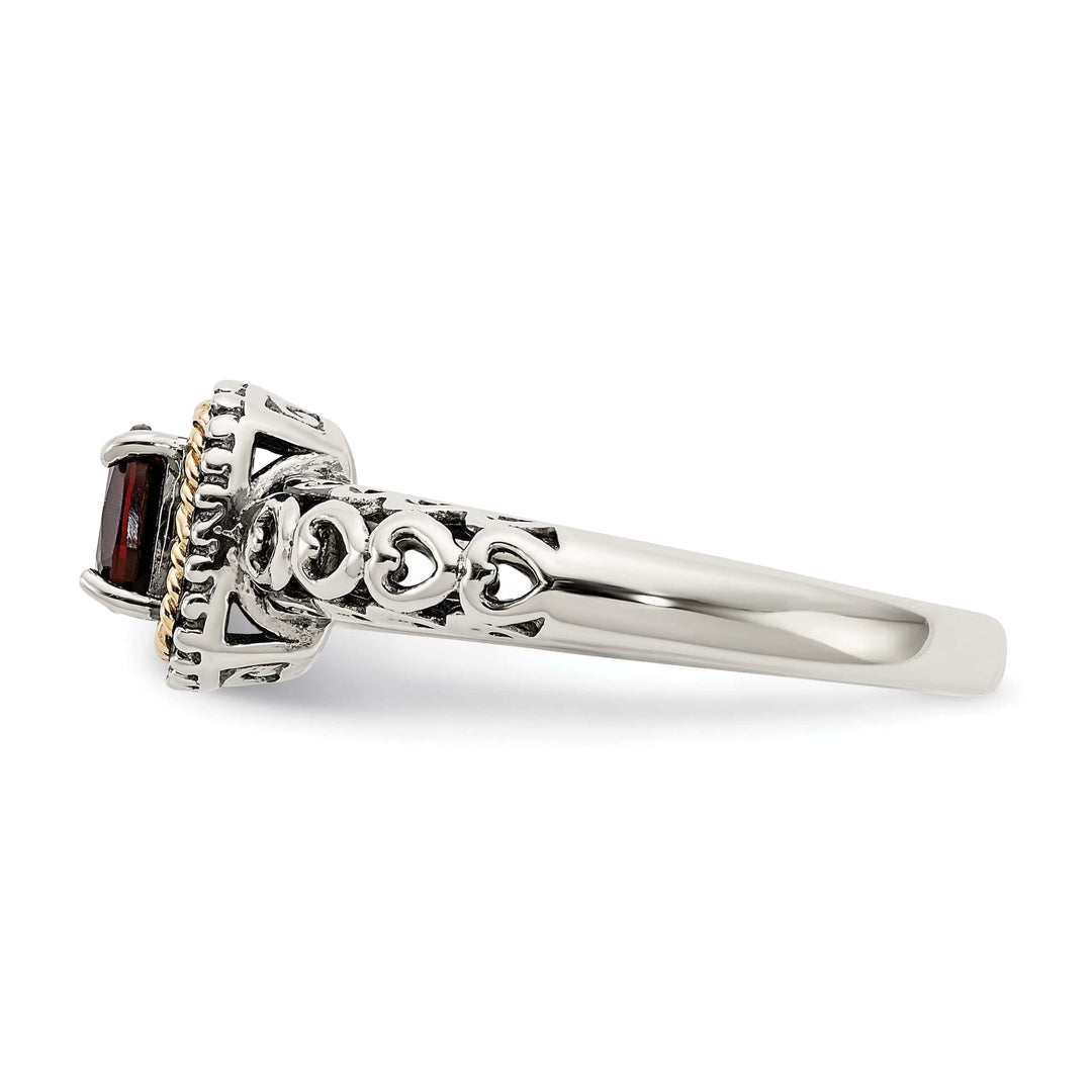 Shey Couture Ring Sterling Silver Gold Garnet Ring