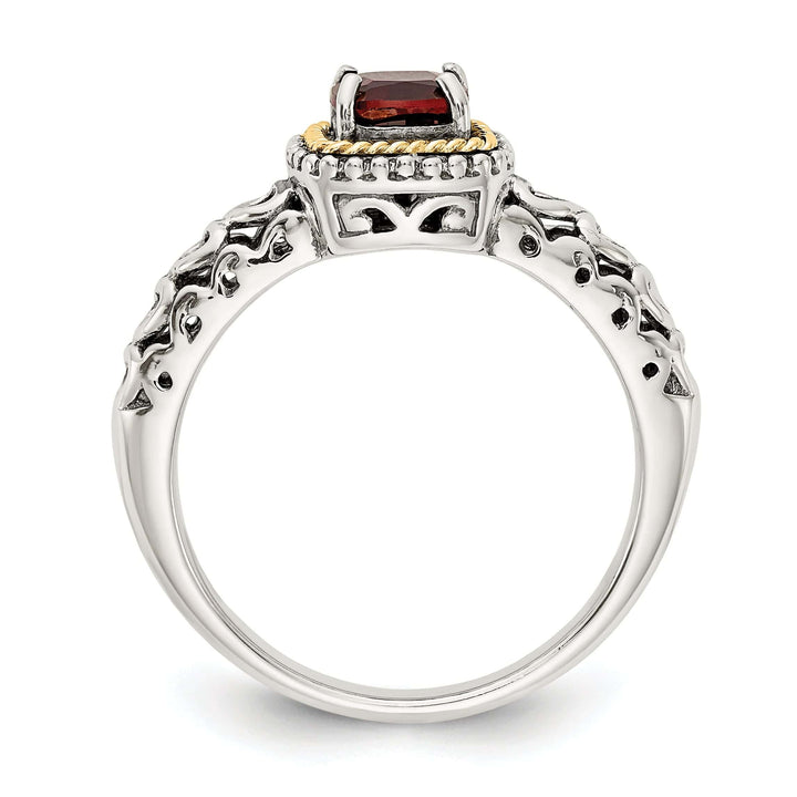Shey Couture Ring Sterling Silver Gold Garnet Ring