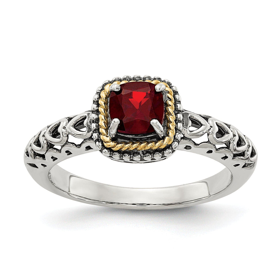 Shey Couture Ring Sterling Silver Gold Garnet Ring