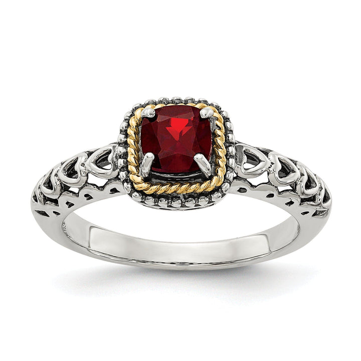 Shey Couture Ring Sterling Silver Gold Garnet Ring