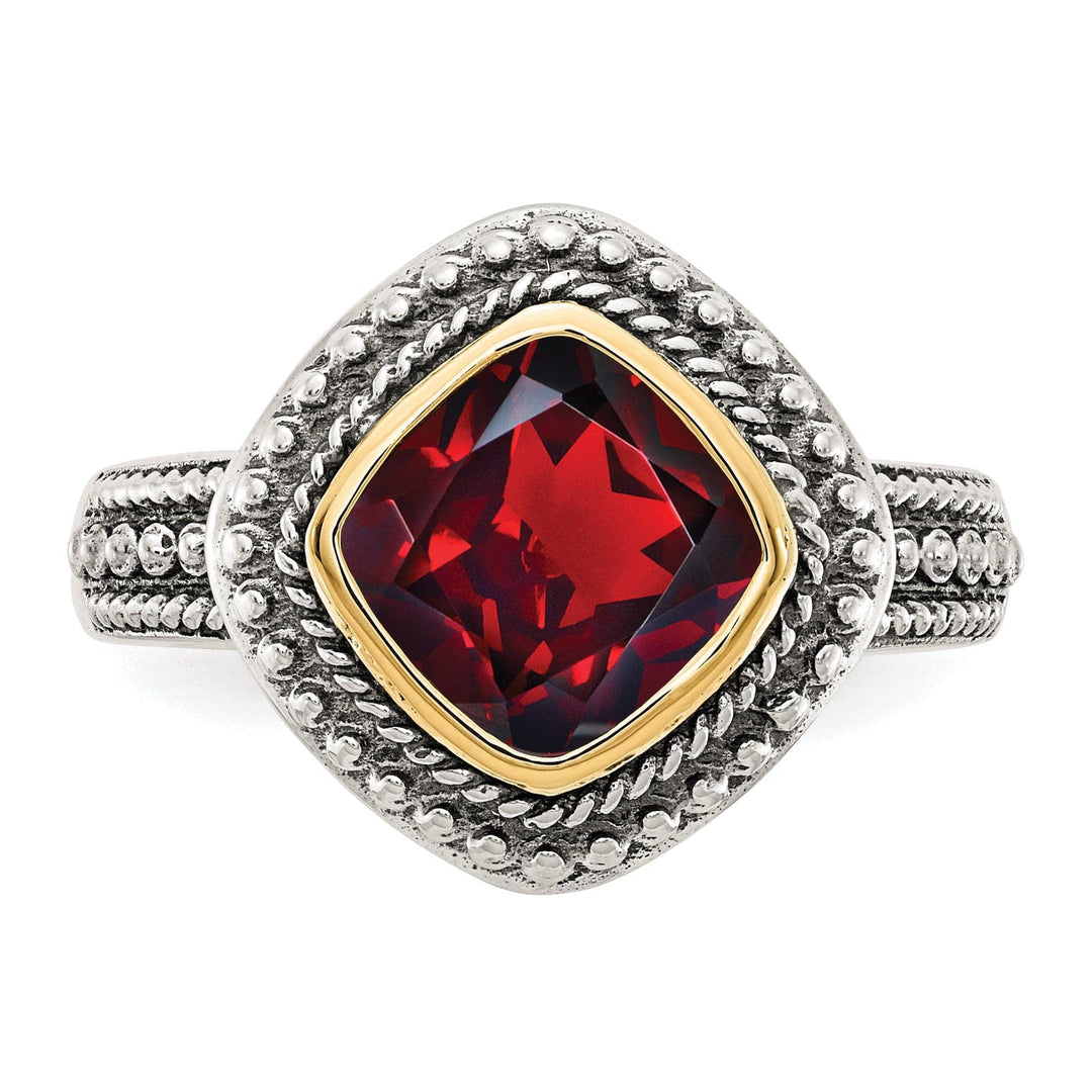 Shey Couture Ring Sterling Silver Gold Garnet Ring