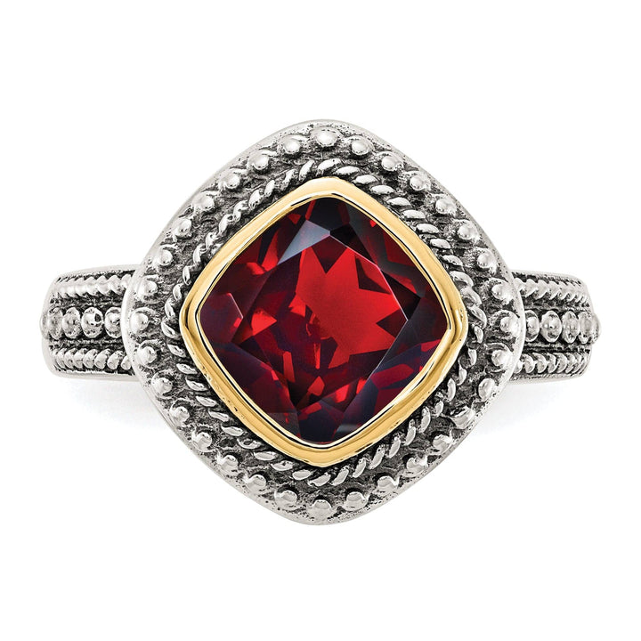 Shey Couture Ring Sterling Silver Gold Garnet Ring