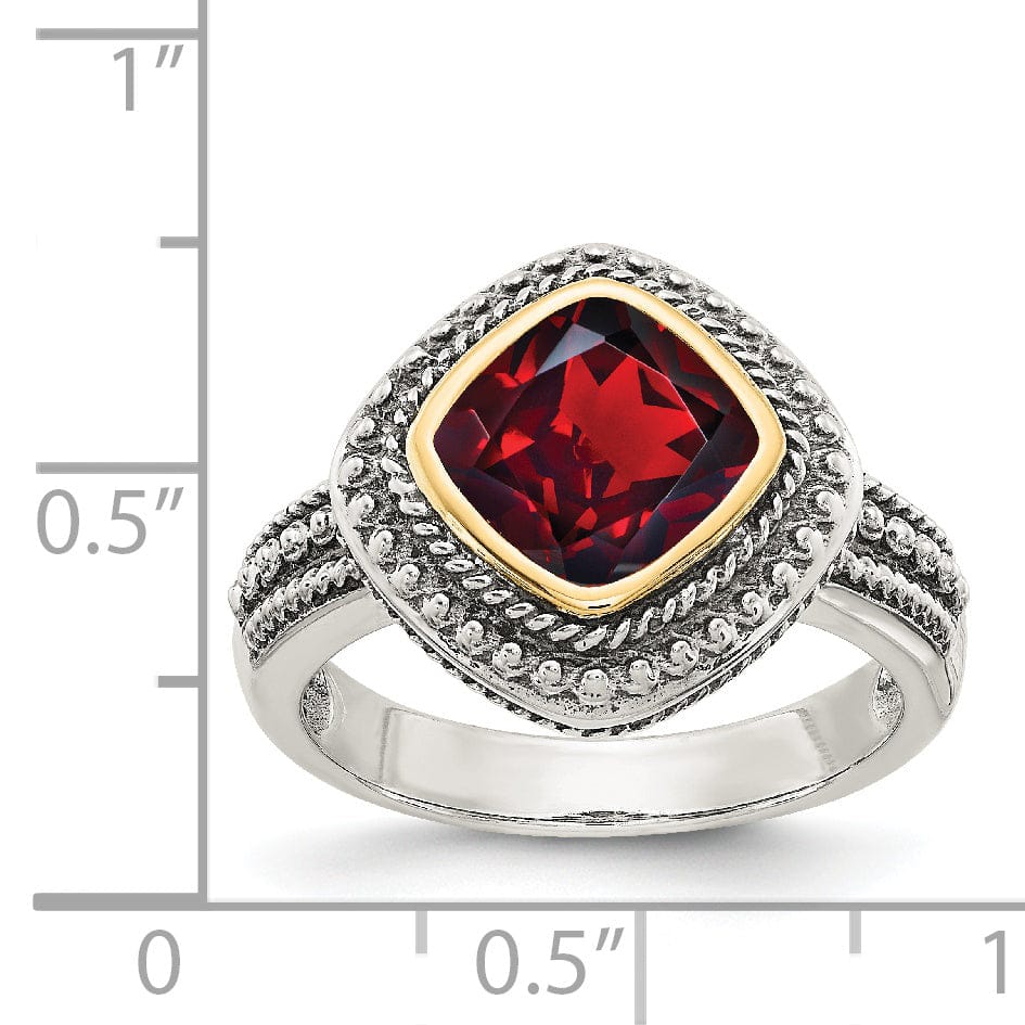 Shey Couture Ring Sterling Silver Gold Garnet Ring