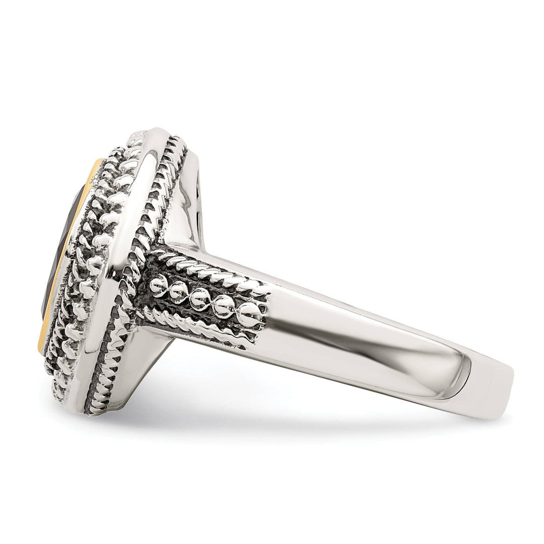 Shey Couture Ring Sterling Silver Gold Garnet Ring
