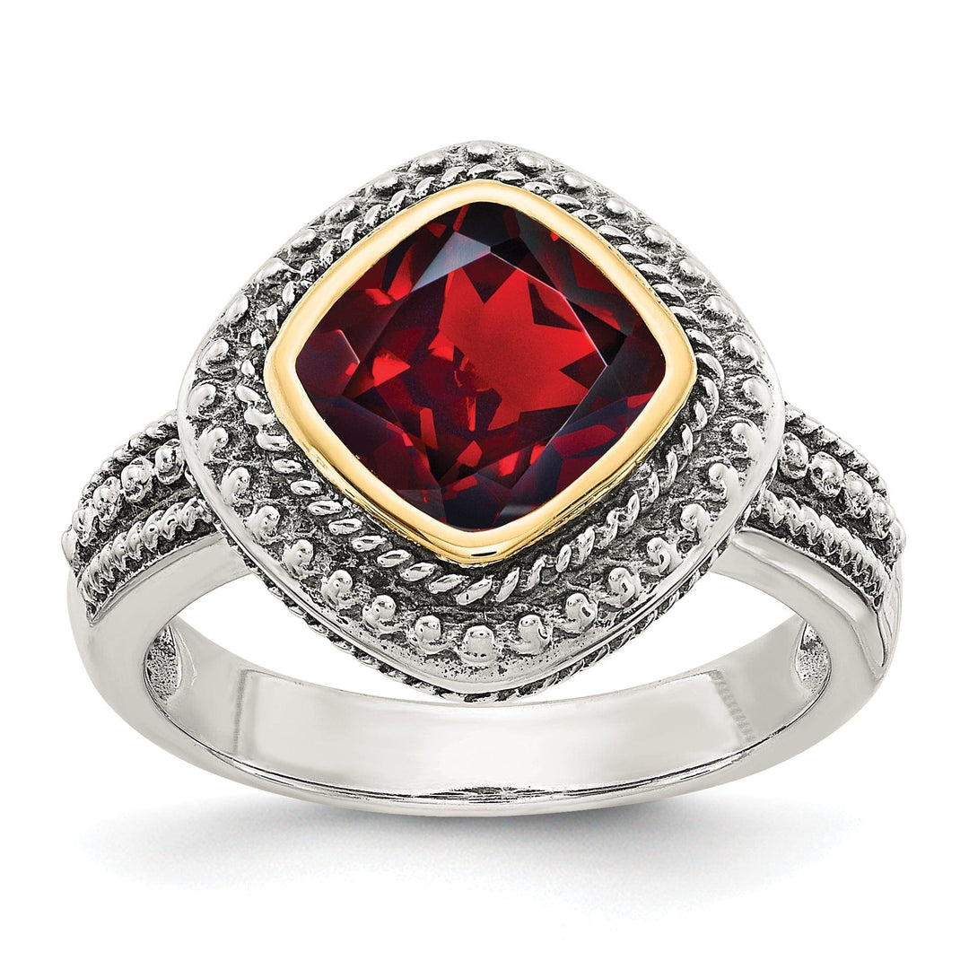 Shey Couture Ring Sterling Silver Gold Garnet Ring
