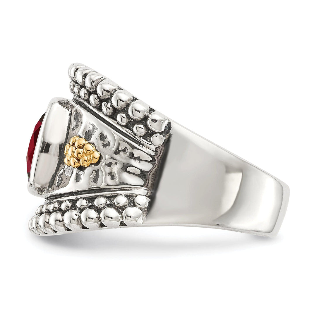 Shey Couture Ring Sterling Silver Gold Garnet Ring