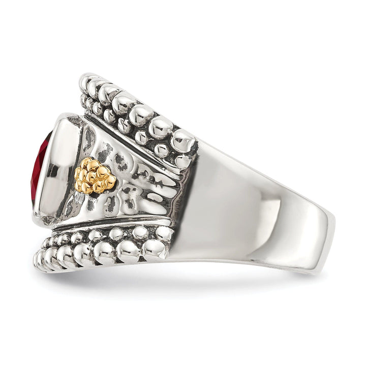 Shey Couture Ring Sterling Silver Gold Garnet Ring
