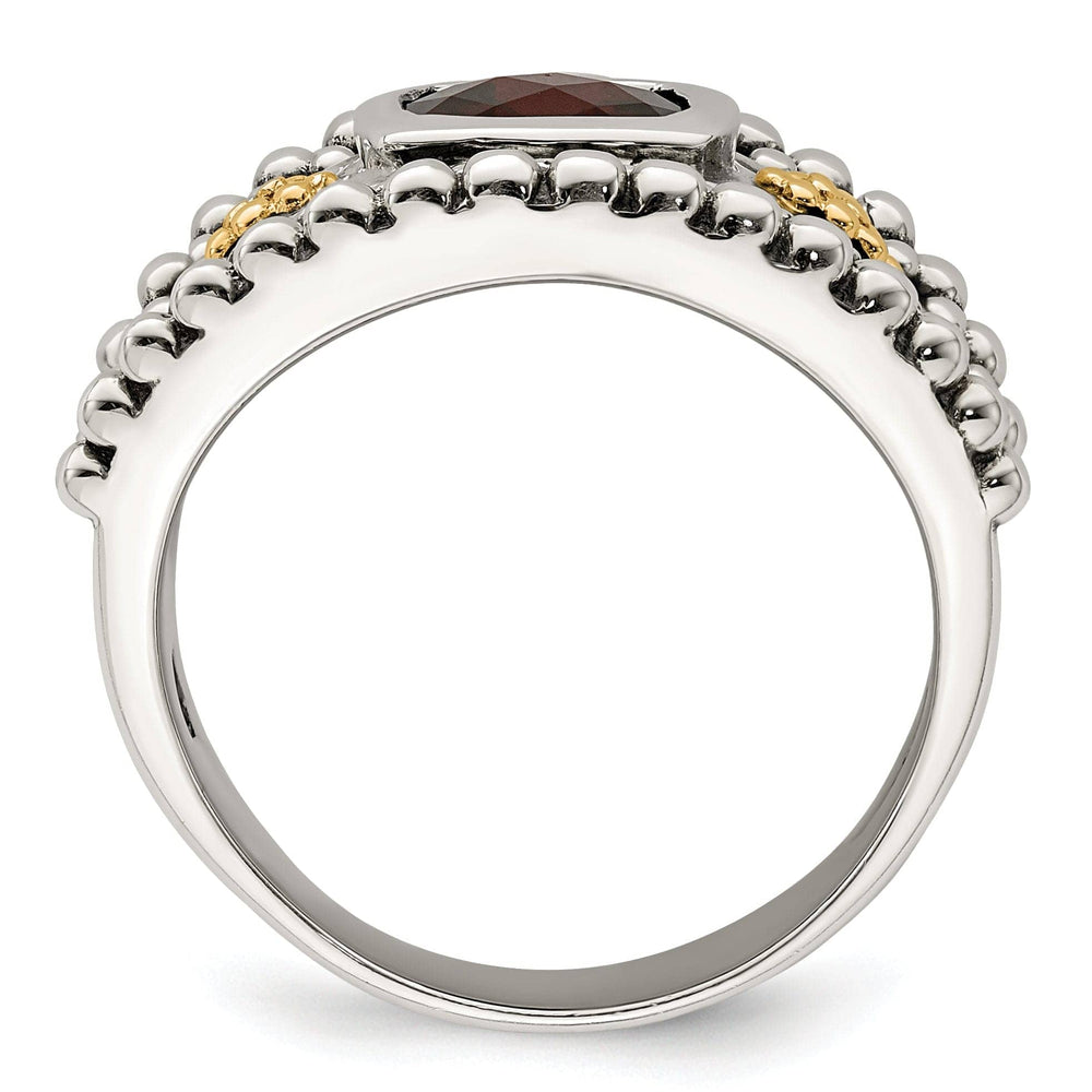 Shey Couture Ring Sterling Silver Gold Garnet Ring