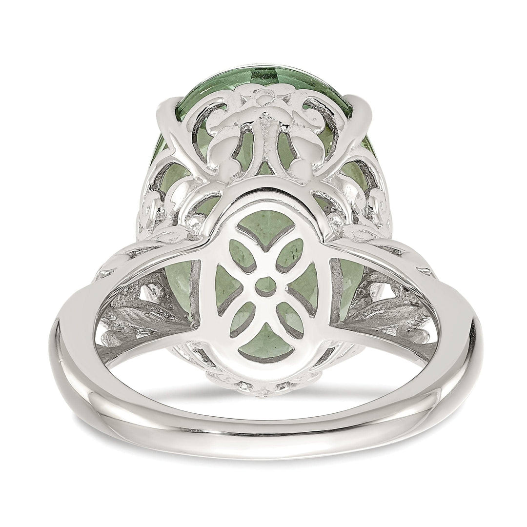 Shey Couture Ring Sterling Silver Gold Green Quartz Ring