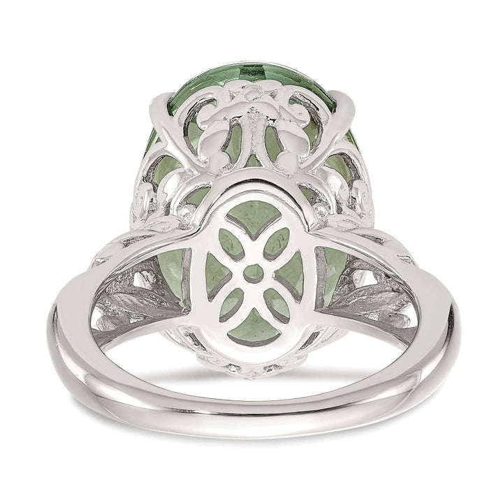 Shey Couture Ring Sterling Silver Gold Green Quartz Ring