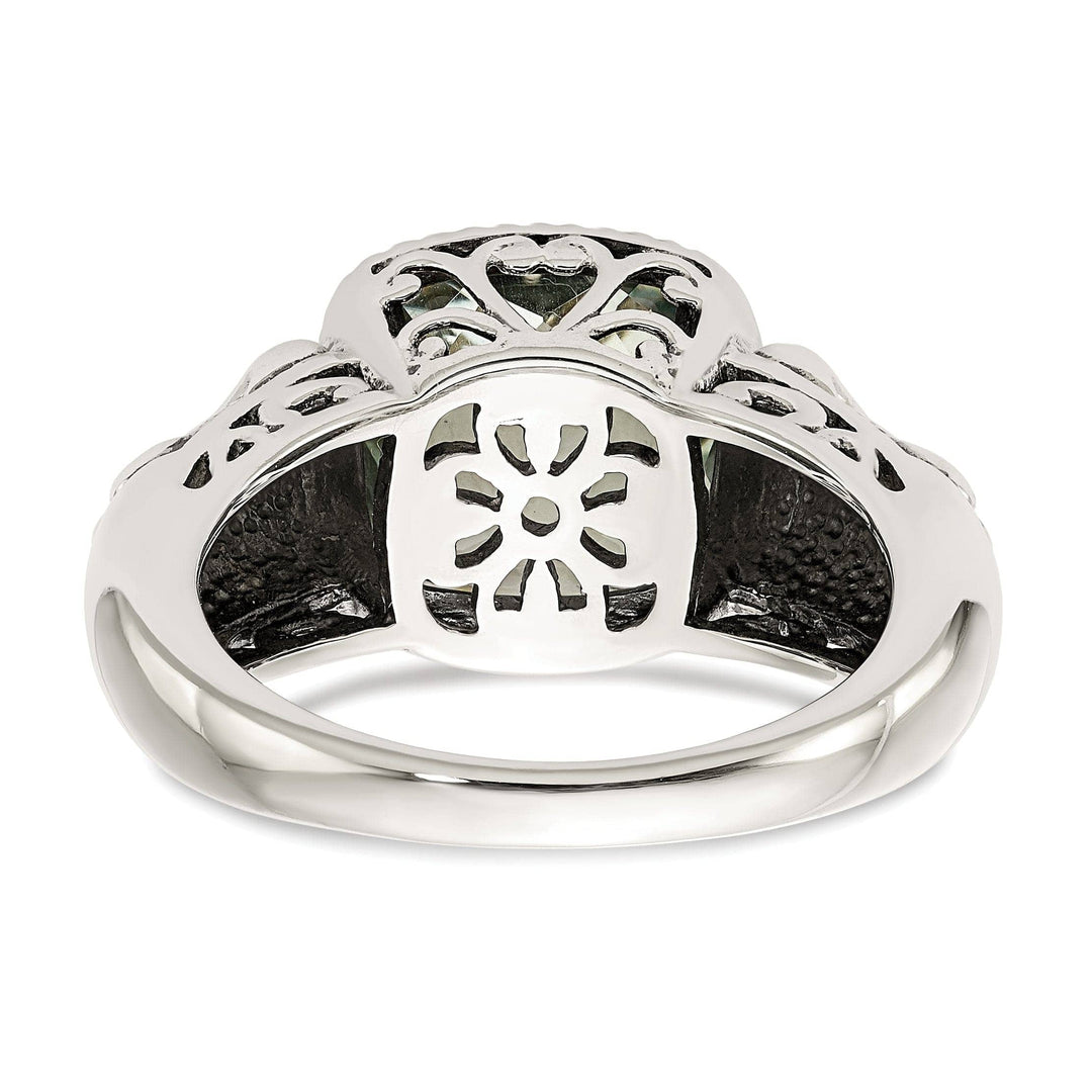 Shey Couture Ring Sterling Silver Gold Green Quartz Ring