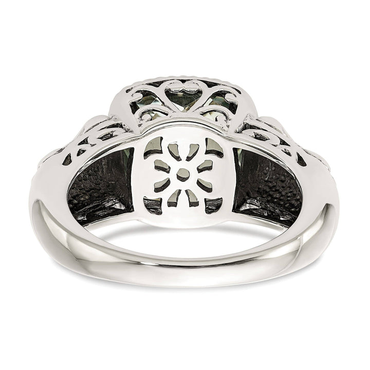 Shey Couture Ring Sterling Silver Gold Green Quartz Ring