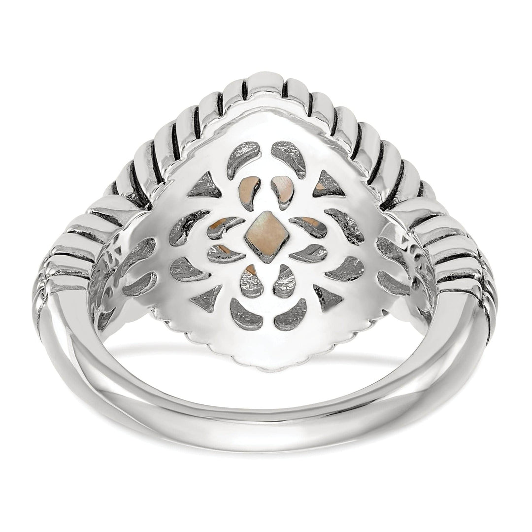 Shey Couture Ring Sterling Silver Gold Mother of Pearl Ring