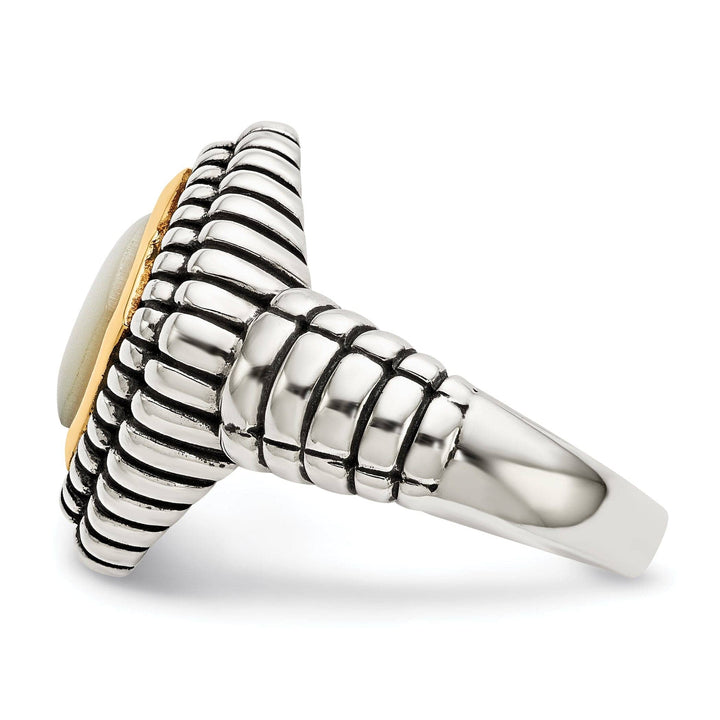 Shey Couture Ring Sterling Silver Gold Mother of Pearl Ring