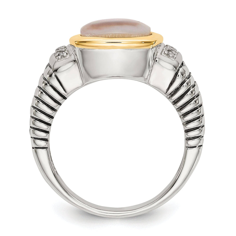 Shey Couture Ring Sterling Silver Gold Pearl Diamond Ring