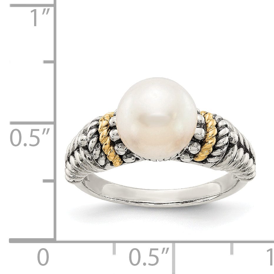Shey Couture Ring Sterling Silver Gold Pearl Ring