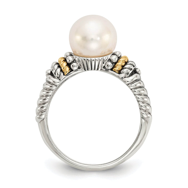 Shey Couture Ring Sterling Silver Gold Pearl Ring