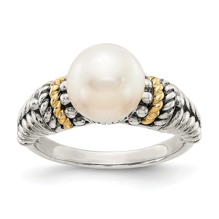Shey Couture Ring Sterling Silver Gold Pearl Ring