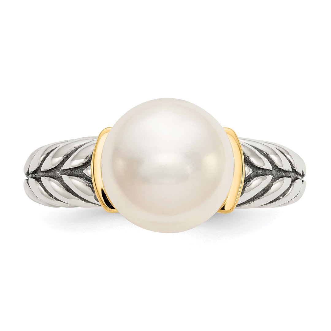 Shey Couture Ring Sterling Silver Gold Pearl Ring