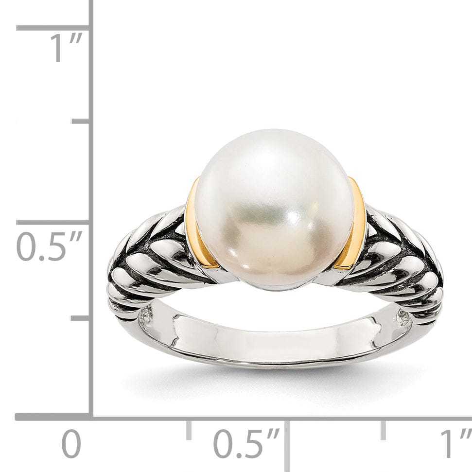 Shey Couture Ring Sterling Silver Gold Pearl Ring