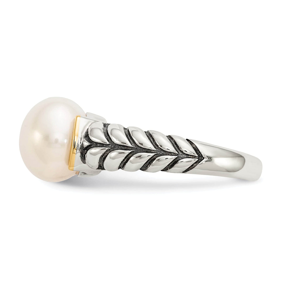 Shey Couture Ring Sterling Silver Gold Pearl Ring