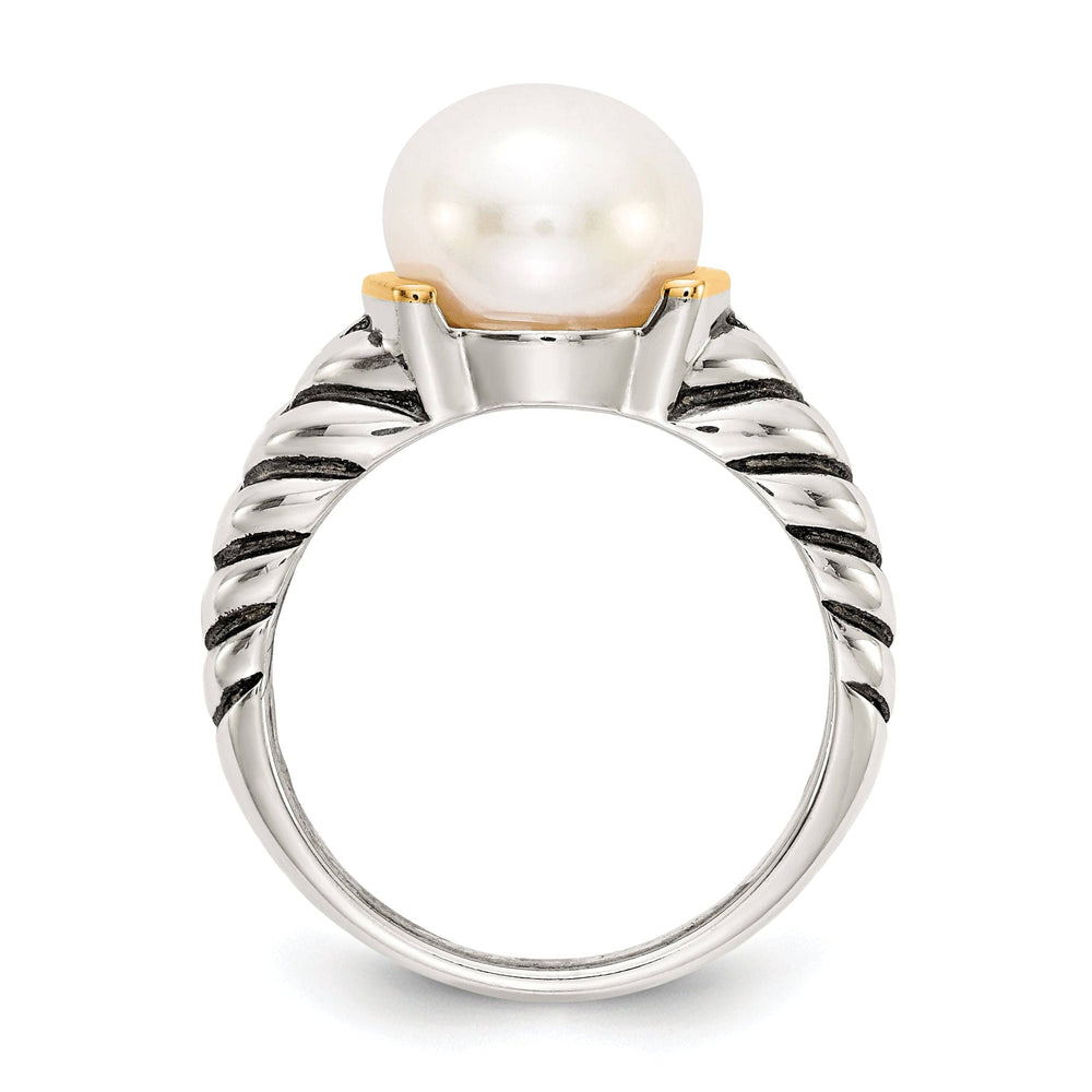 Shey Couture Ring Sterling Silver Gold Pearl Ring