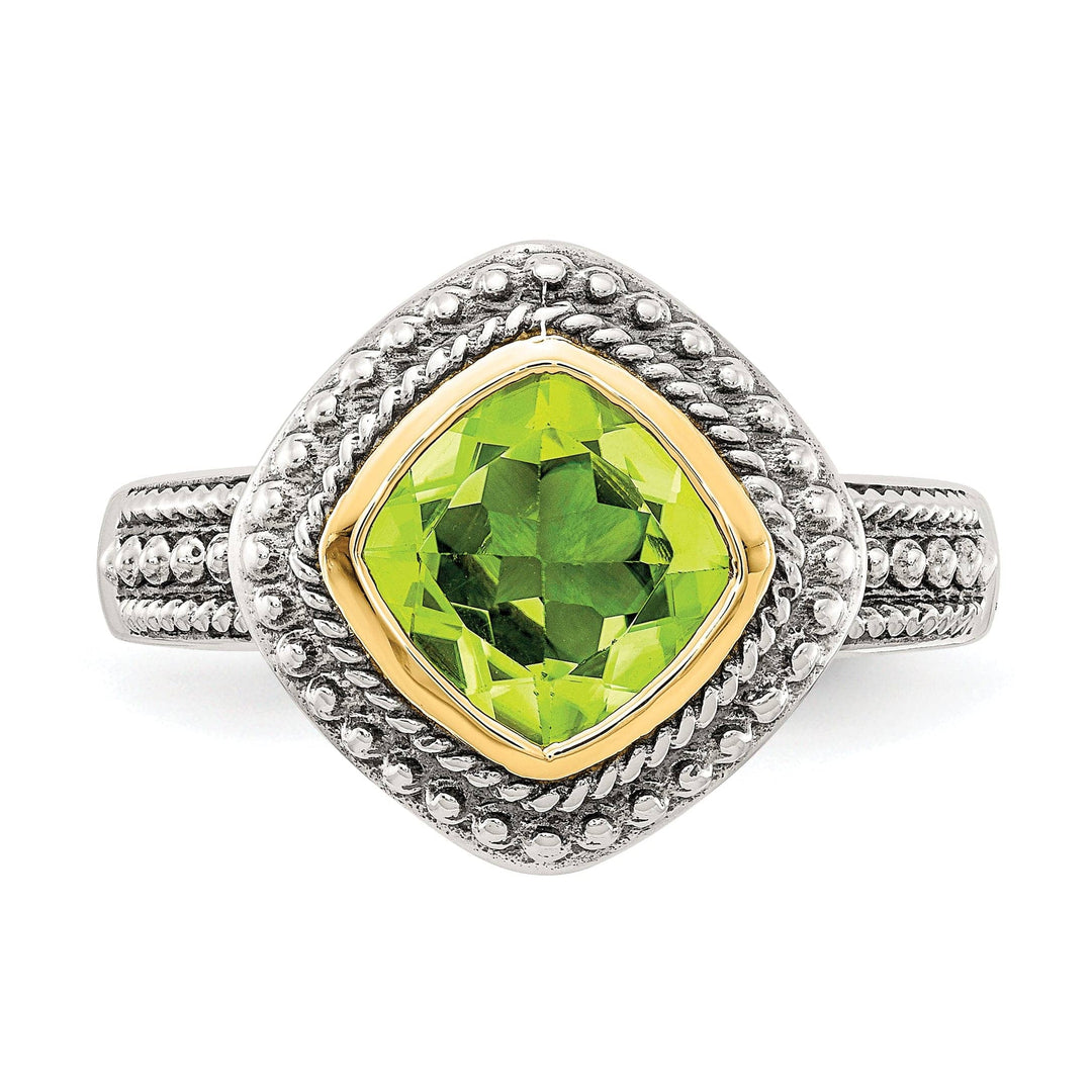 Shey Couture Ring Sterling Silver Gold Peridot Ring