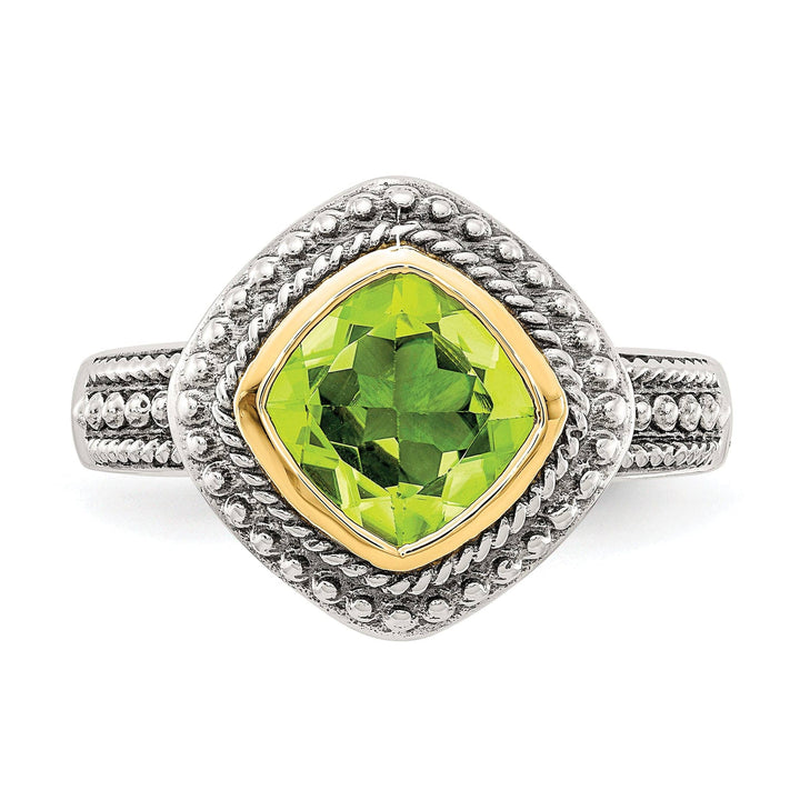 Shey Couture Ring Sterling Silver Gold Peridot Ring