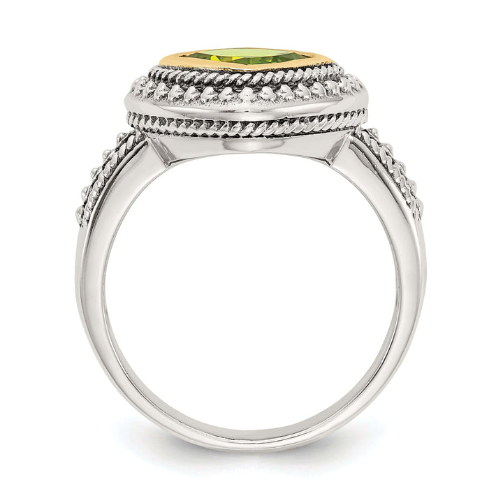 Shey Couture Ring Sterling Silver Gold Peridot Ring