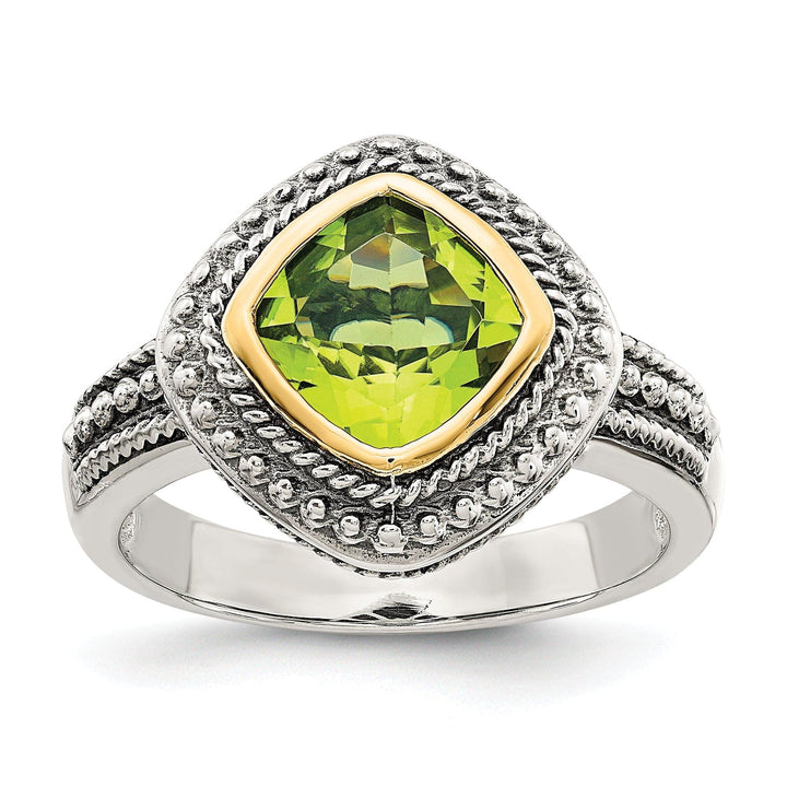 Shey Couture Ring Sterling Silver Gold Peridot Ring