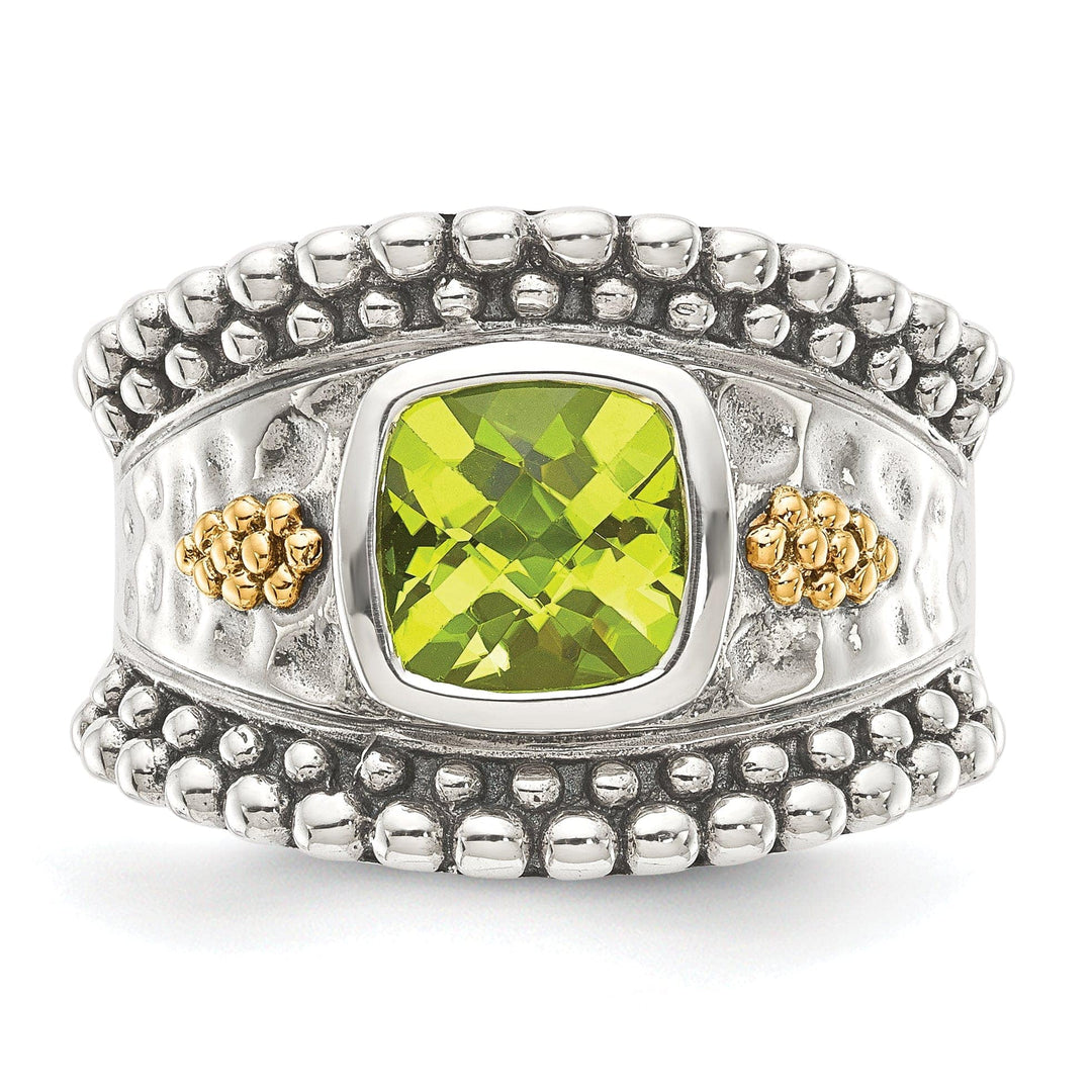 Shey Couture Ring Sterling Silver Gold Peridot Ring
