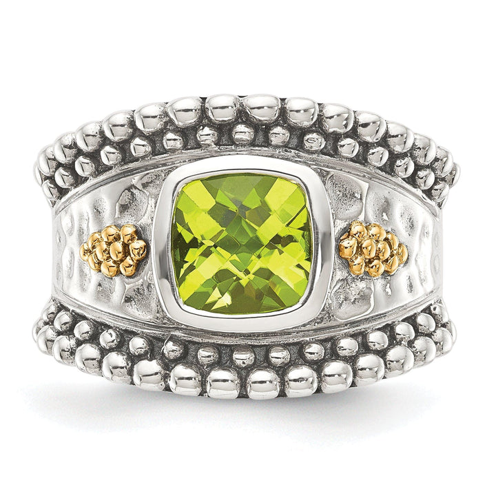Shey Couture Ring Sterling Silver Gold Peridot Ring