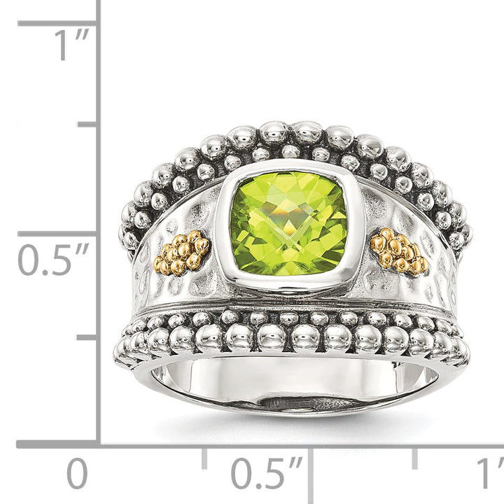 Shey Couture Ring Sterling Silver Gold Peridot Ring