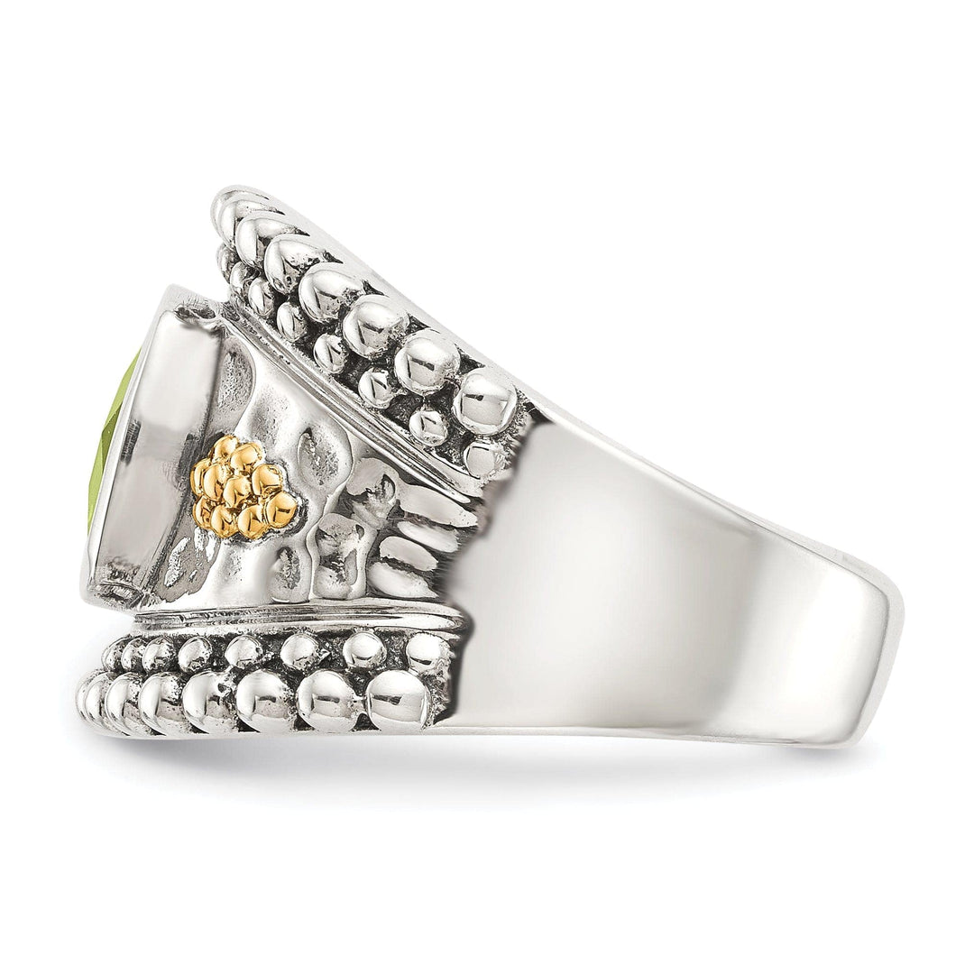 Shey Couture Ring Sterling Silver Gold Peridot Ring