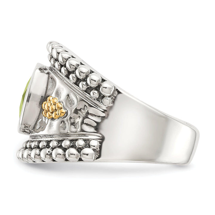Shey Couture Ring Sterling Silver Gold Peridot Ring