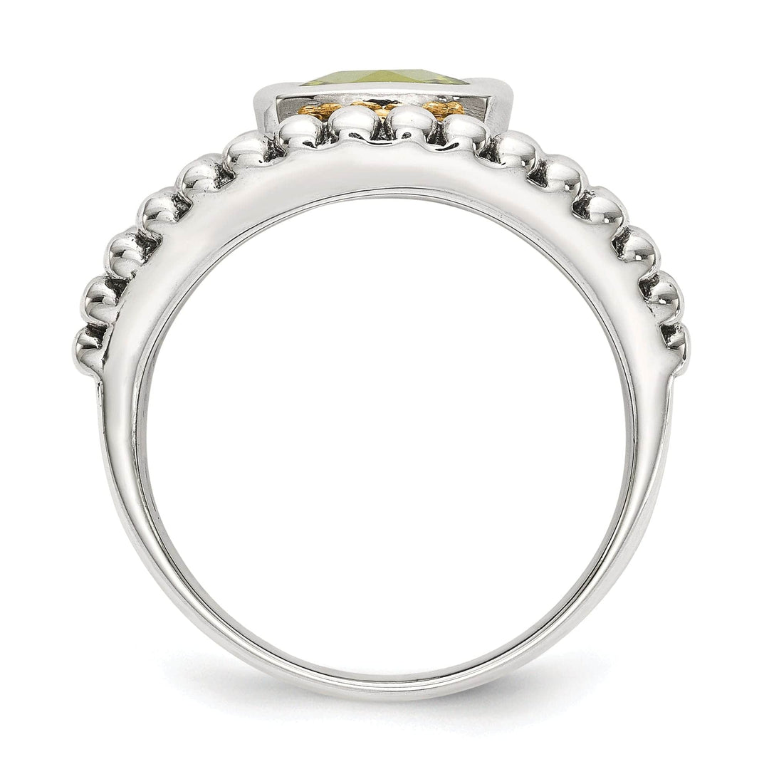 Shey Couture Ring Sterling Silver Gold Peridot Ring
