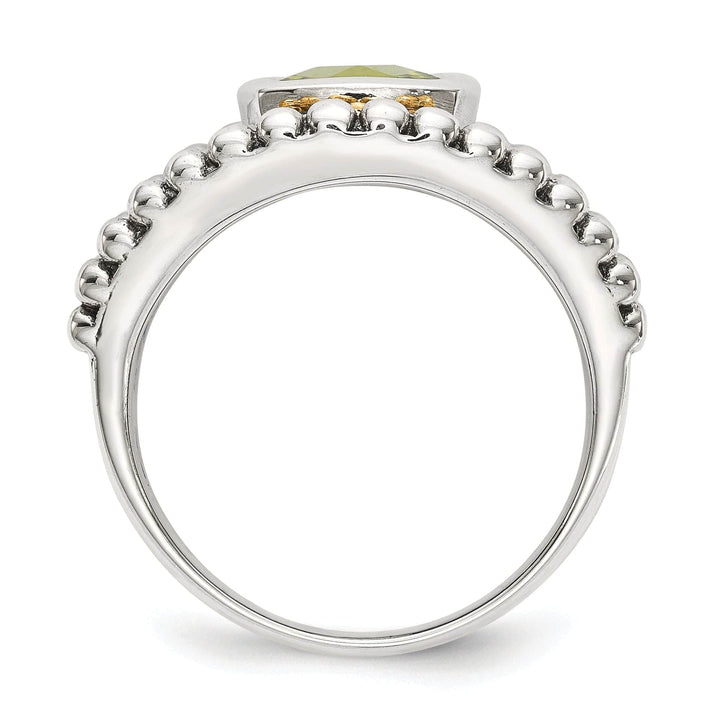 Shey Couture Ring Sterling Silver Gold Peridot Ring