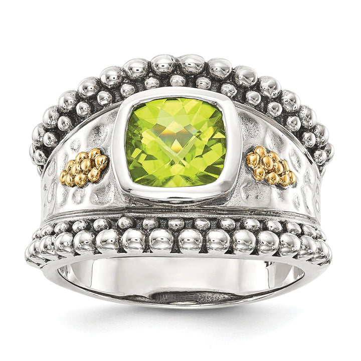 Shey Couture Ring Sterling Silver Gold Peridot Ring