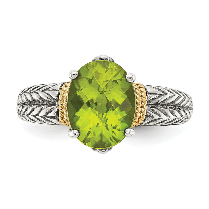 Shey Couture Ring Sterling Silver Gold Peridot Ring