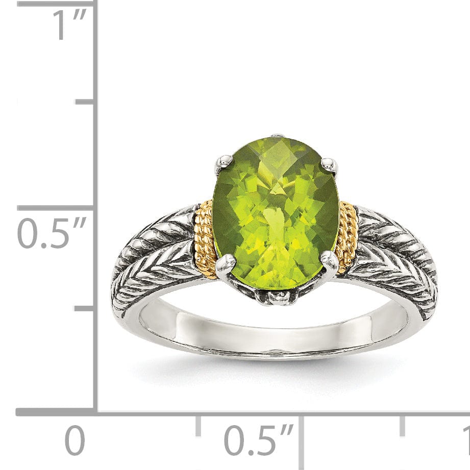 Shey Couture Ring Sterling Silver Gold Peridot Ring