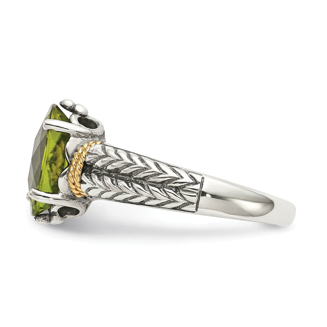 Shey Couture Ring Sterling Silver Gold Peridot Ring