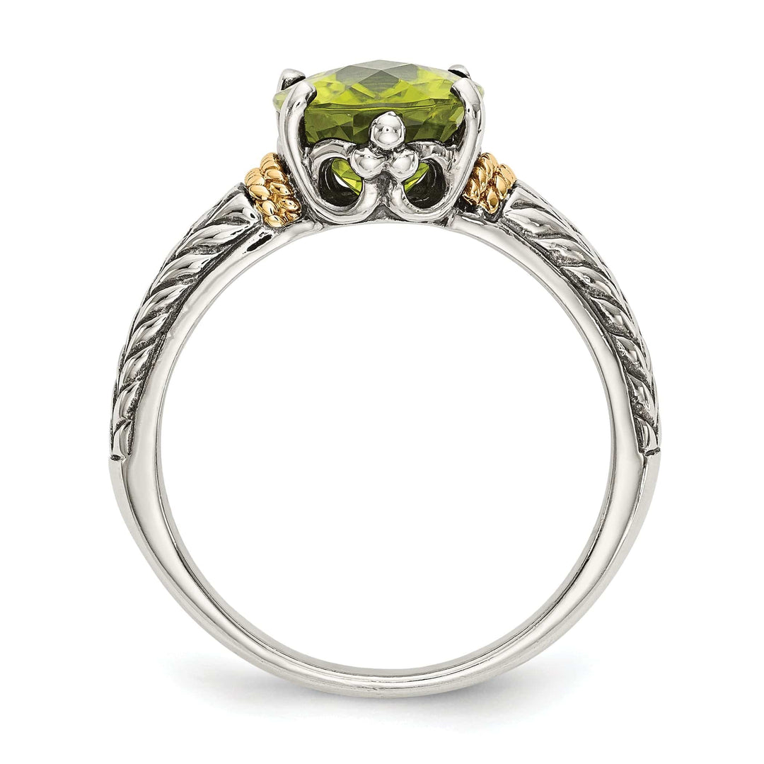 Shey Couture Ring Sterling Silver Gold Peridot Ring
