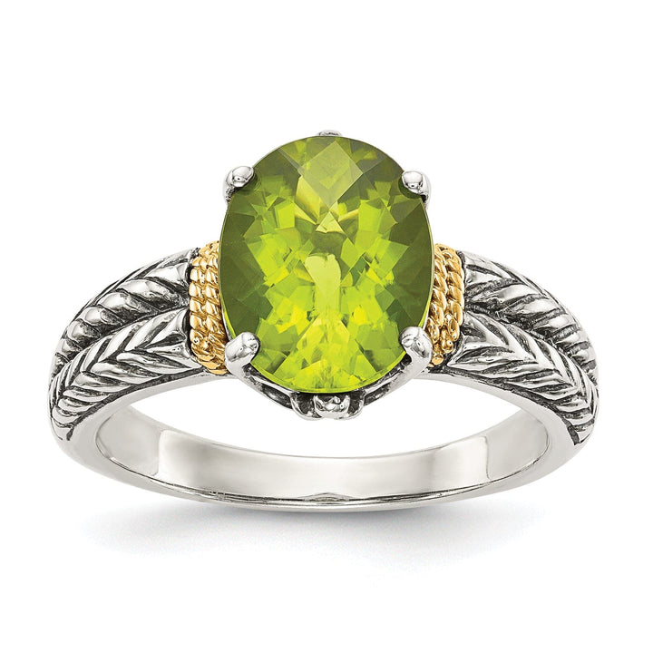 Shey Couture Ring Sterling Silver Gold Peridot Ring
