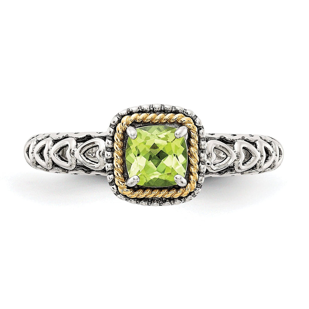Shey Couture Ring Sterling Silver Gold Peridot Ring