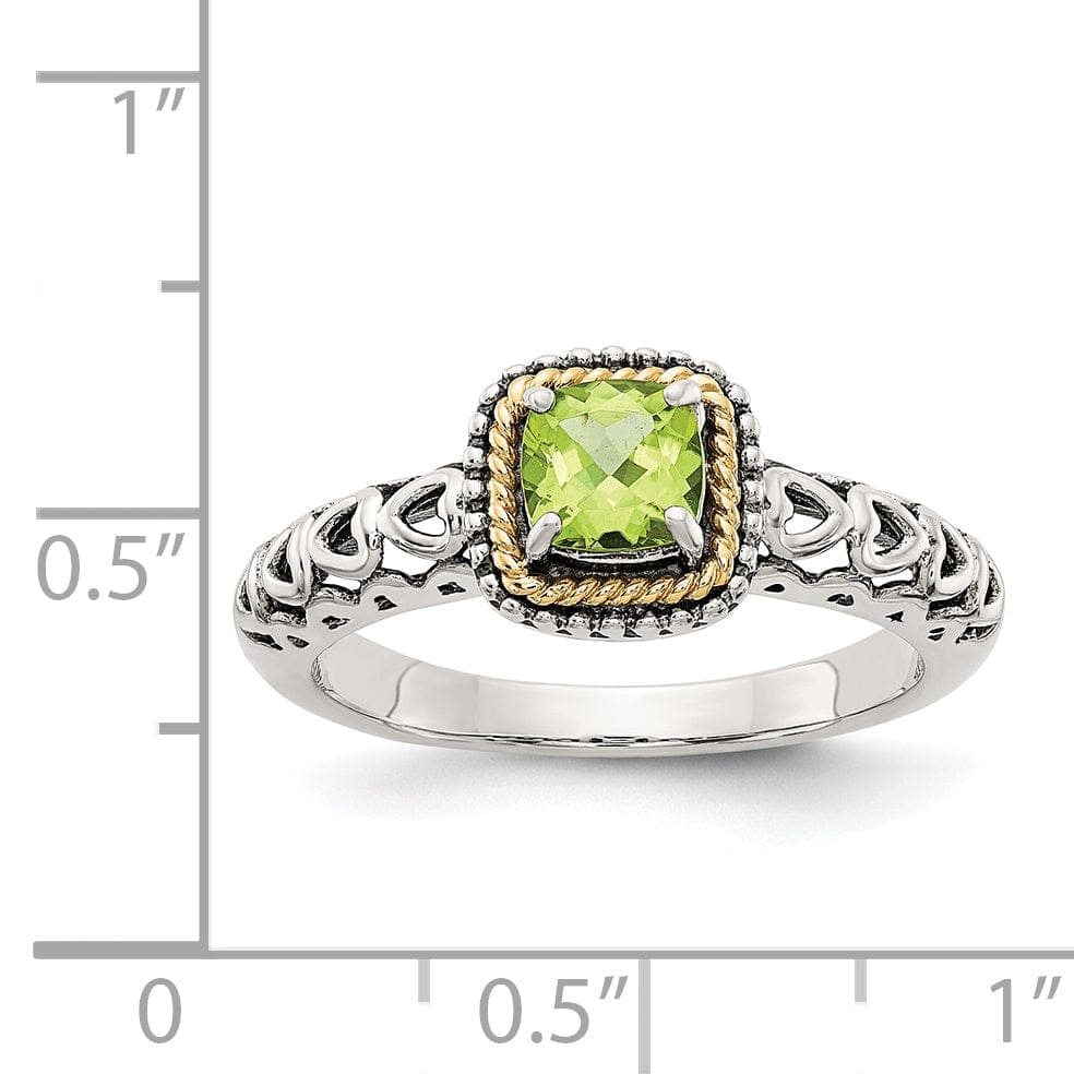 Shey Couture Ring Sterling Silver Gold Peridot Ring