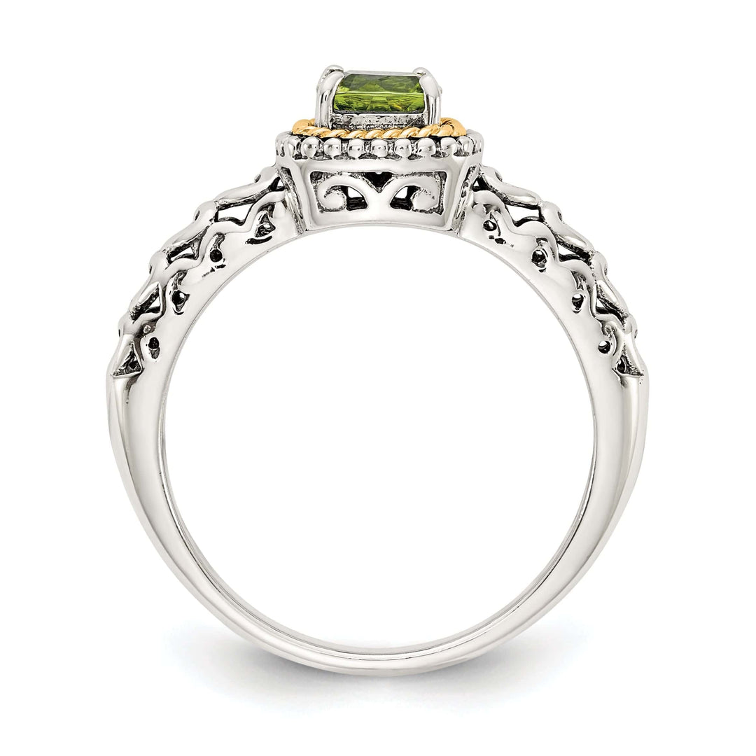 Shey Couture Ring Sterling Silver Gold Peridot Ring