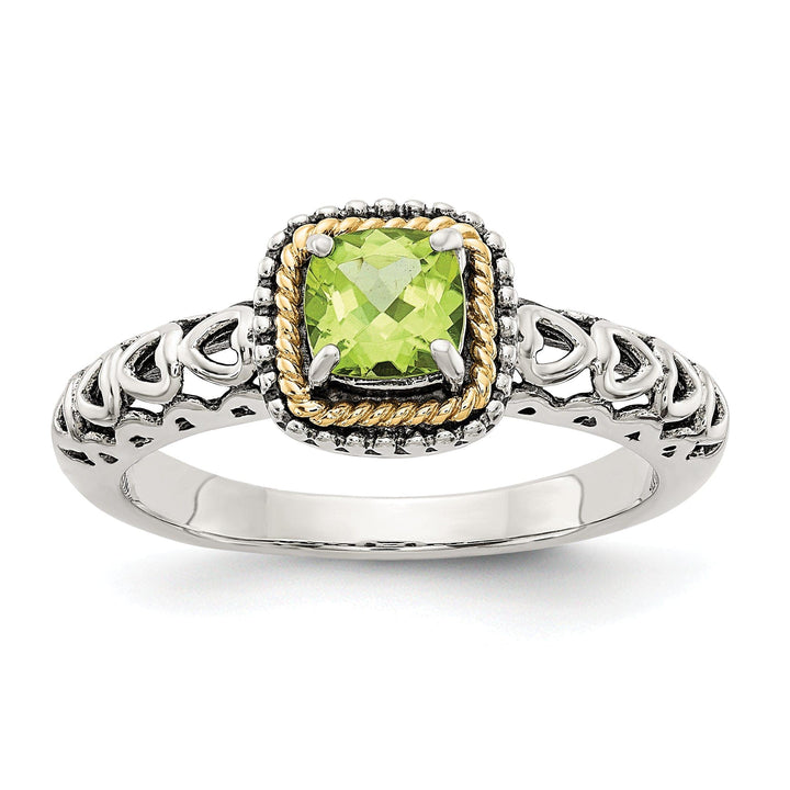 Shey Couture Ring Sterling Silver Gold Peridot Ring