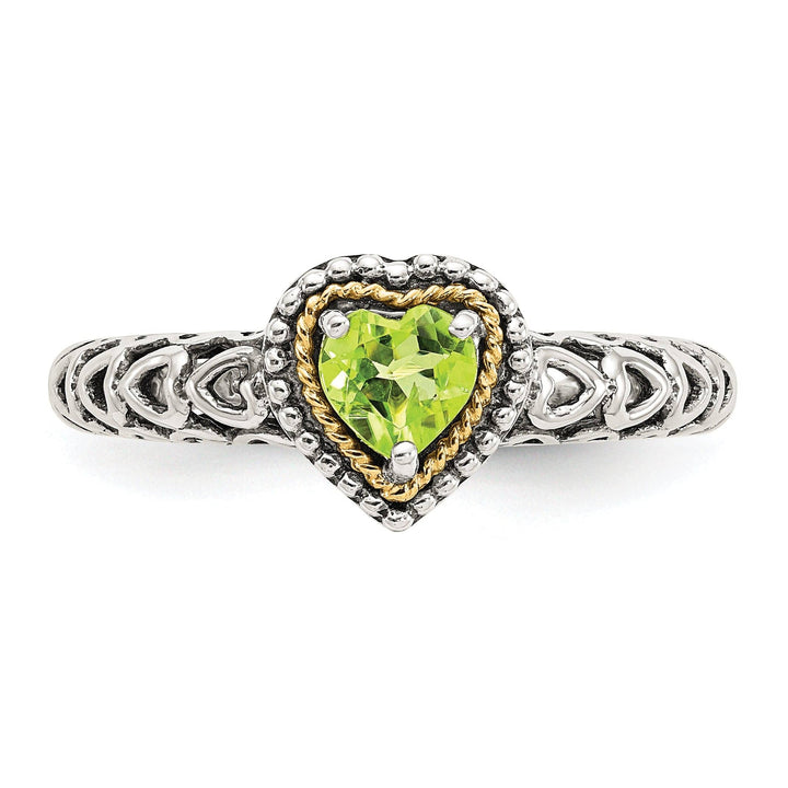 Shey Couture Ring Sterling Silver Gold Peridot Ring