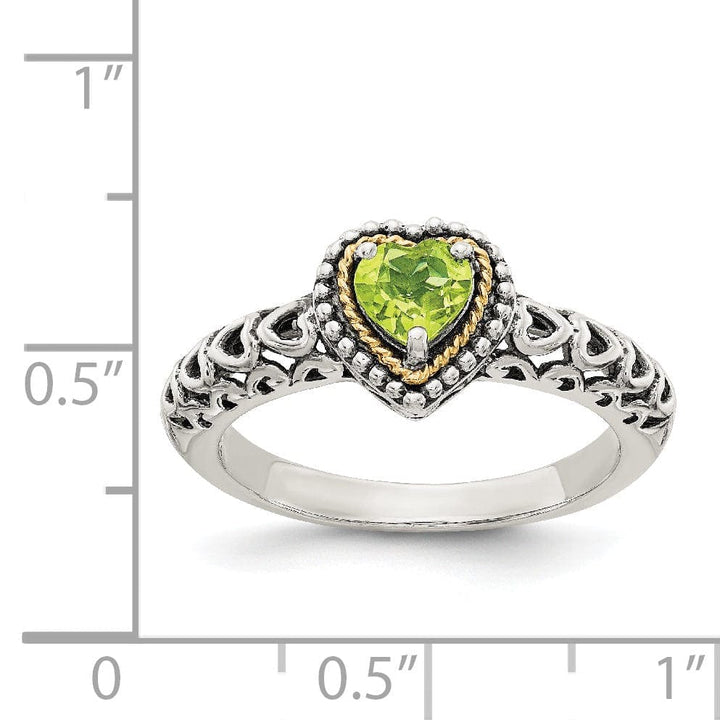 Shey Couture Ring Sterling Silver Gold Peridot Ring